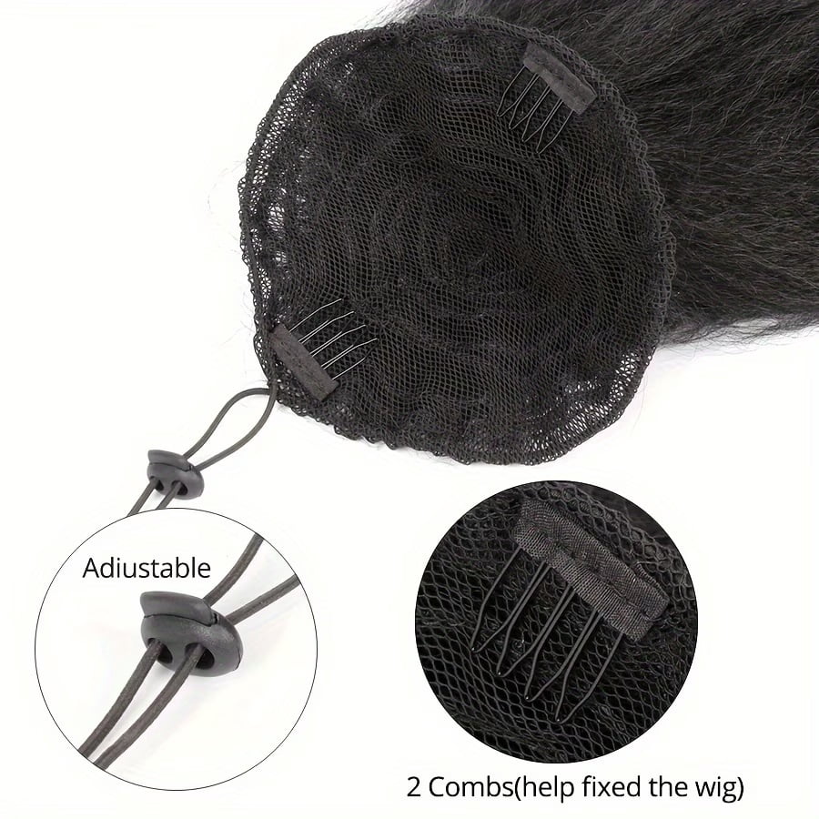 1pc, 10 inches straight drawstring ponytail - short synthetic hair piece for women