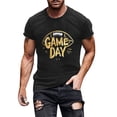 thumbnail image 2 of Gamivast Men's Athletic Shirts & Tees Game Day Gold Glitter Football Crew Neck Short Sleeve Workout Shirts T Shirts Shiny Graphic Print Gym Sportswear, 2 of 5