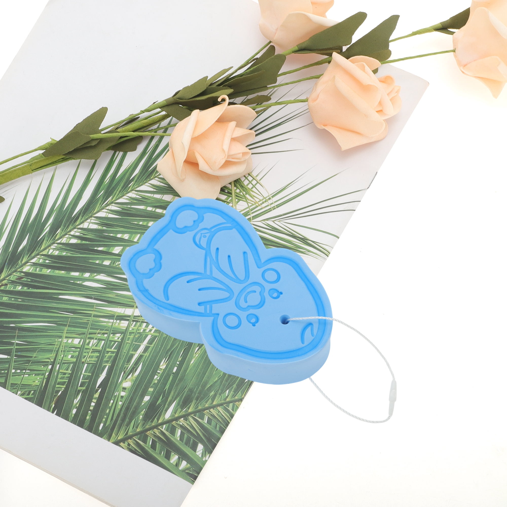 Unique Bargains Cartoon Bath Brush Body Scrubber for Shower 4.53"x2.76"x1.1" Sky Blue