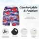 thumbnail image 3 of Balery Sea Stars Bañador para hombre, shorts de playa de secado rápido con entrepierna y forro de compresión-Medium, 3 of 6