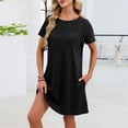 thumbnail image 5 of Kvture Womens Crochet Swim Cover Up Short Sleeve Waffle Knit Tops Bathing Suit Beach Dress Crew Neck Hollow Out Dresses Black L, 5 of 6
