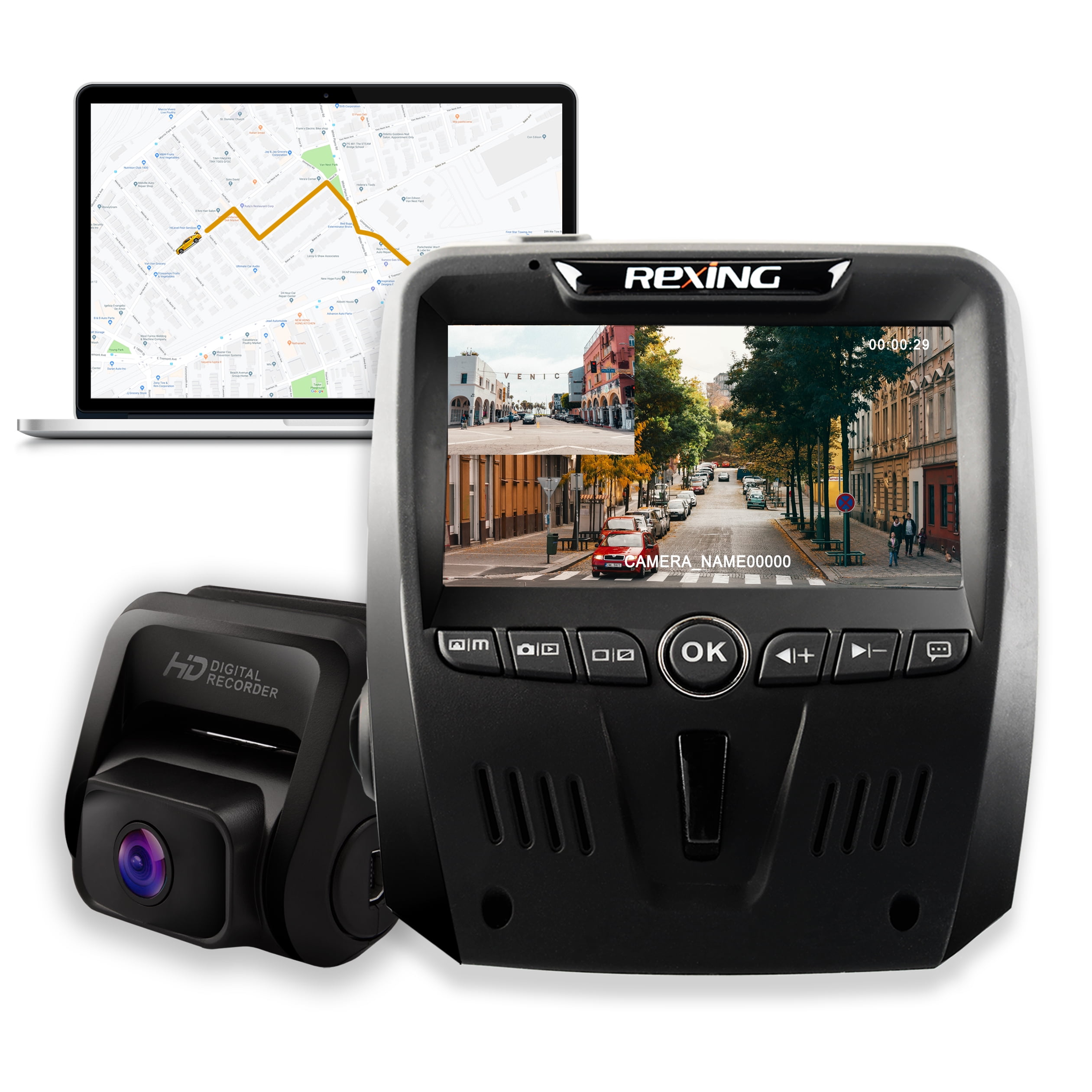 Rexing V1LG Dual Channel Car Dash Cam