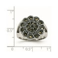 thumbnail image 6 of Stainless Steel Textured Flower Marcasite Ring, 6 of 7