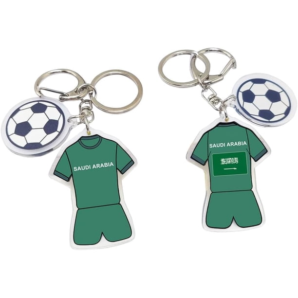Yanonmyfd2026 World Cup Soccer Keychain - World Cup Pride Accessory, Football Fan Gift & Souvenir (2PCS),Saudi Arabia
