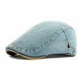 thumbnail image 2 of XIAOCHA Mens Classic Beret Hat Stitched Solid Adjustable Band Beret Hats Streetwear Newsboy Cap ,BU4, 2 of 4