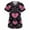 Black #032, variant on Valentine Day Scrub Tops for Woman Love Heart Print Nursing Short Sleeve Quick Dry Uniforms V Neck Plus Size Medical Scrubs with Pockets Red 5XL