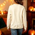 thumbnail image 4 of Hearthz Halloween Women's Knitted Sweaters Skeleton Holiday Print Womens Lightweight Sweater Textured Knit Long Sleeve Crew Neck Women's Pullover Sweaters, 4 of 6