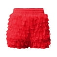 thumbnail image 4 of FYEGRE High Waisted Ruffle Shorts for Women Girls, Cute Lace Layered Bloomers, Going Out Mini Micro Bloomer RD2 M, 4 of 4
