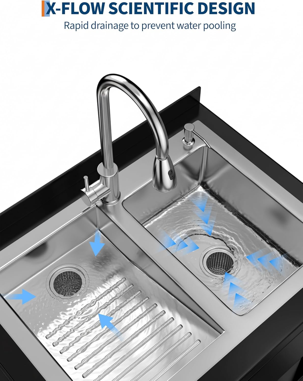 Stainless Steel Utility Sink,Freestanding Deep Basin Work Sink,Heavy-Duty Industrial Sink with Splash for Garage Workshop Laundry Room & Man Cave,Silver,31.1" × 22" × 37.8"