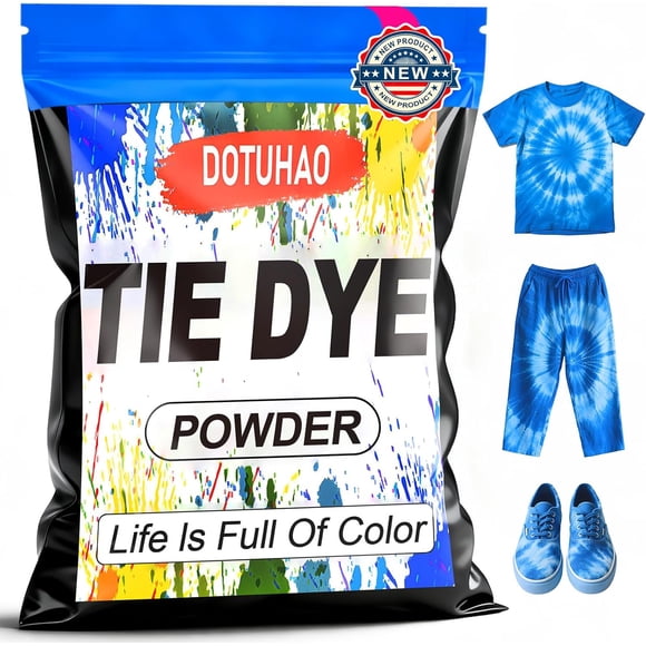 Tie Dye Powder, Blue Tie Dye for Clothes, Fabric Dye, Permanent & Washfast Powder Tie Dyes, Creative Dyes for Clothes(Blue,2 OZ)