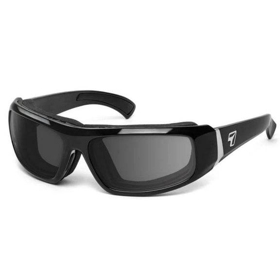 Bali Wind Blocking Padded Foam Photochromic Sunglasses for Outdoors, 100% UVA + UVB Protection, Glossy Black Frame/Clear to Dark Gray Lens