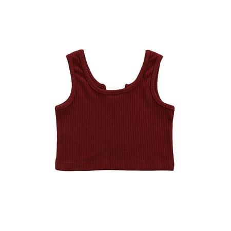 

DuAnyozu Baby Girl Sleeveless Solid Color T-shirt Tank Tops