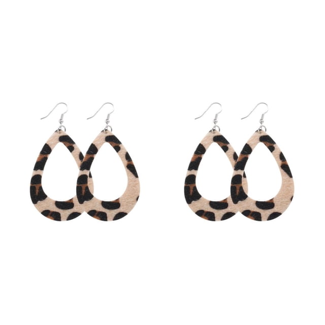 Pendientes Sonducket con estampado de leopardo joyería elegante para mujer Adorno colgante de oreja de gota de agua de doble cara CBP453105