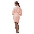 thumbnail image 2 of Turquaz Linen Lightweight Knee Length Waffle Kimono Bridesmaids Spa Robe (Large, Soft Peach), 2 of 3