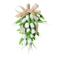 thumbnail image 1 of predolo Artificial Flower Wreath Teardrop Tulip Swag Wall Decor for Wedding Party Spring White, 1 of 8