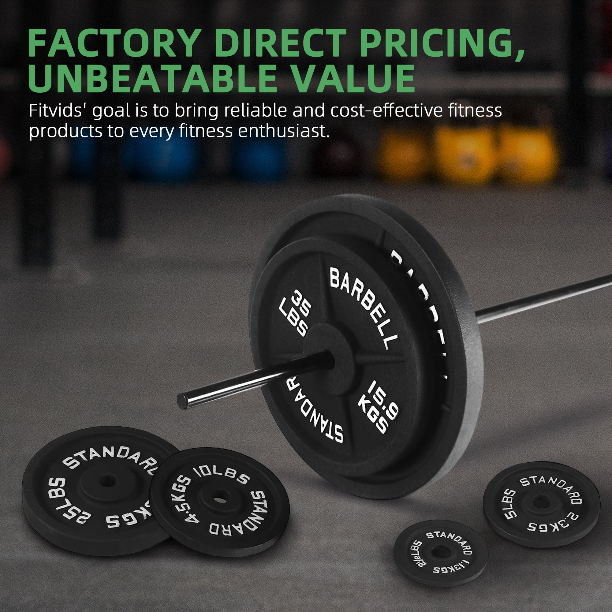 BalanceFrom Classic Cast Iron Weight Plates for Strength Training, 1-Inch, 45-Pound, Single