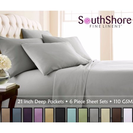 Comfortable 6-piece 21-inch Extra Deep Pocket Bed Sheet ...