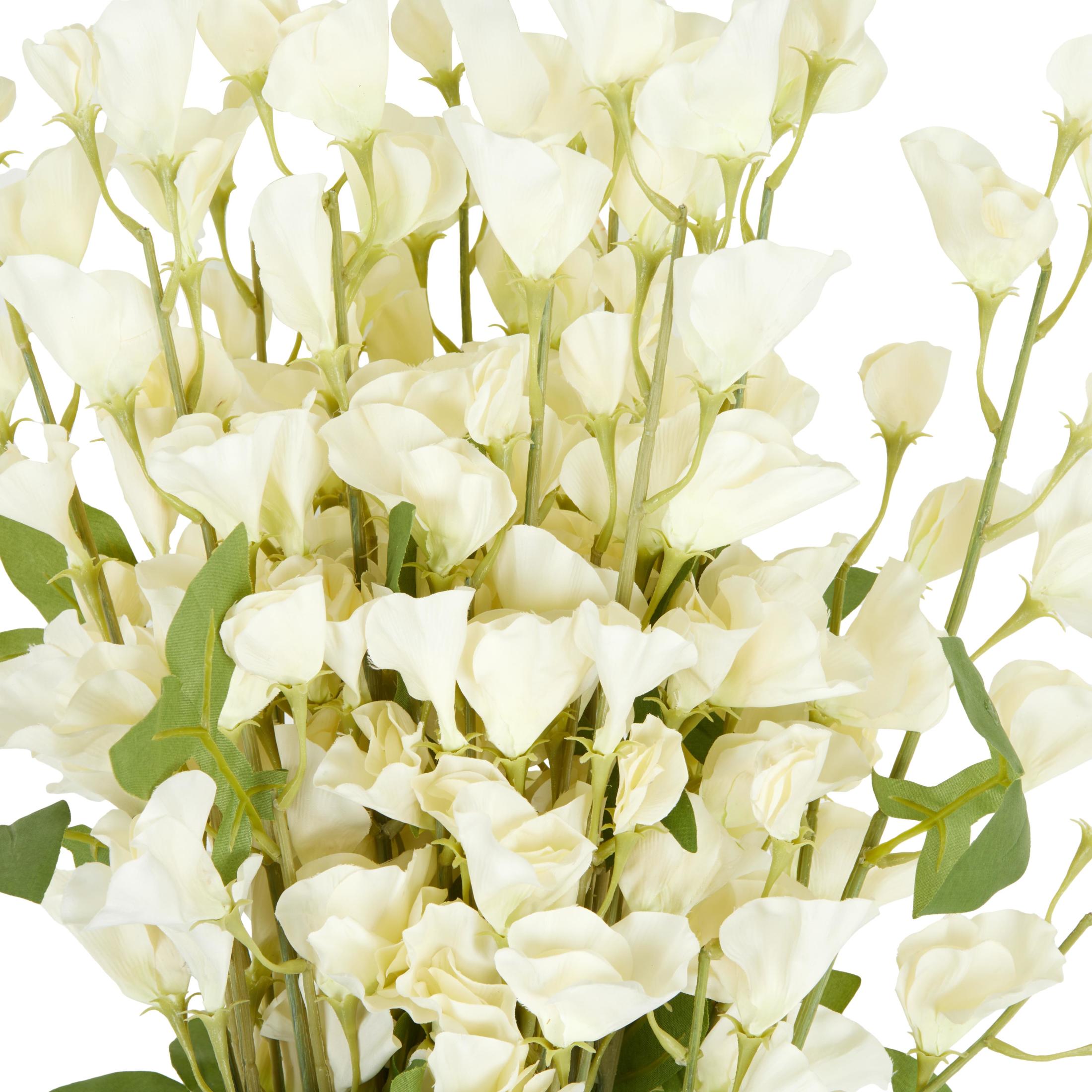 35" Plastic Floral Tall Sweet Pea Artificial Flower Stem, by DecMode (12 Count)