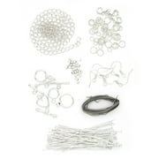 DIY Bright Silver Jewelry Findings Starter Value Pack, 125 Piece