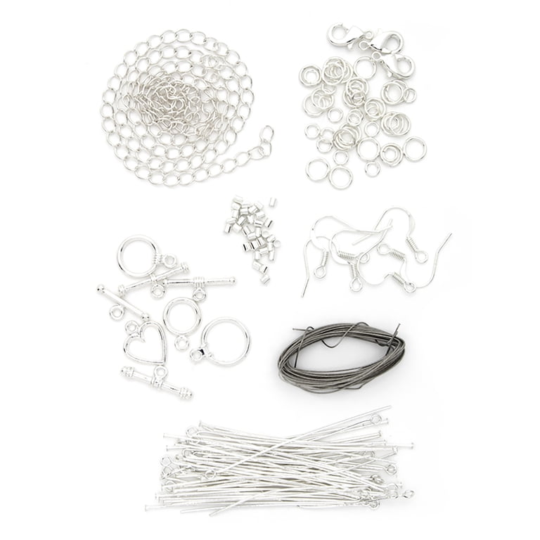 2 pack) Cousin DIY Bright Silver Jewelry Findings Starter Value
