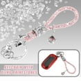 thumbnail image 2 of Vehicle Faux Crystal Keychain Ring Key Fob Accessories Universal with Bling Rhinestones Replacement Pink, 2 of 7