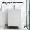 thumbnail image 4 of Gabinete Para Baño KingsHouse Mueble Lavamanos ovalín Monomando 2 Cajones Organizador Fibra de Madera MDF blanco, 4 of 7