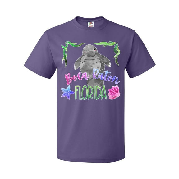 Inktastic Boca Raton Florida Cute Swimming Manatee T-Shirt