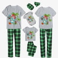 thumbnail image 1 of Pijamas familiares a juego de Navidad Conjuntos de pijamas grises de dinosaurio de Papá Noel de verano de Navidad, 1 of 3
