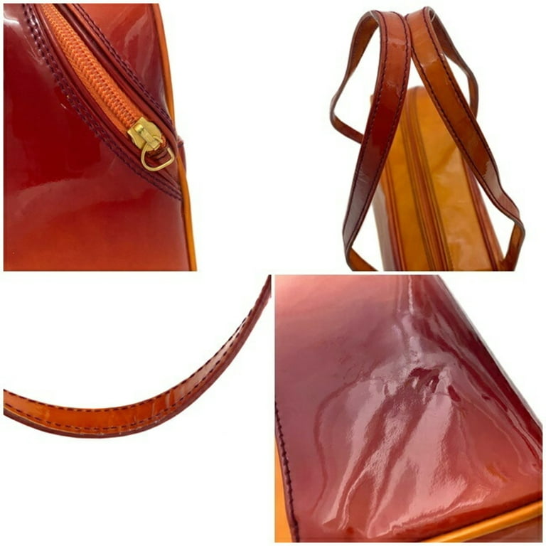 Pre-owned Patent Leather Crossbody Bag In Burgundy