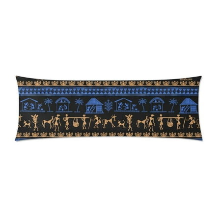 MKHERT Ancient Tribal Art India Body Pillow Pillowcase Pillow Protector Cushion Cover 20x60 (Best Body Shaper In India)