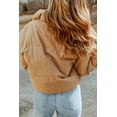 thumbnail image 2 of I AM A FASHION JUNKY Brown Zip Up Pocketed Puffer Jacket (Brown, S, 100%Polyester), 2 of 8