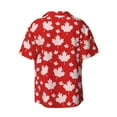 thumbnail image 2 of Balery Maple Leaves Men's Casual Button Down Shirt Short Sleeve Textured Summer Cuban Beach Shirts-XX-Large, 2 of 7