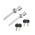 thumbnail image 1 of Sliding Glass Door Lock,drawer Display Case Showcase Security Ratchet Locks Glass Cabinet Lock With Chrome Finish, Keyed Alike (large)(2pcs, Silver), 1 of 5