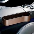 thumbnail image 3 of Car Seat Gap Filler Organizer High Performance Storage Box Center with Cup Holder Brown Right, 3 of 9