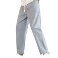 thumbnail image 4 of Blmnix Low Waisted Pants for Men Palazzo Comfy Pants Baggy Lightweight Pants Bottoms Full Straight-Leg Gray Summer Pants,XXXL, 4 of 5