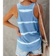 thumbnail image 4 of CaiJunJia T Shirts for Women,Women's Summer Striped Tank Tops Sleeveless Crewneck T-Shirts Basic Knit Basic Casual Loose Blouse, 4 of 6
