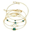 thumbnail image 6 of Ensemble: Heart Bracelet and Three Green Zircon Bracelets in a 4-piece Set, 6 of 9