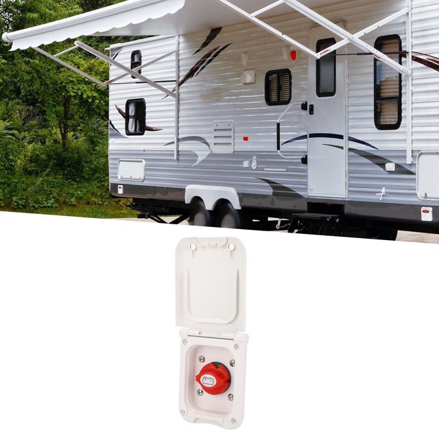 RV Electrical Power Outlet Box, 200A Secure Fixation RV Electrical Power Outlet Panel Versatile for Trailer