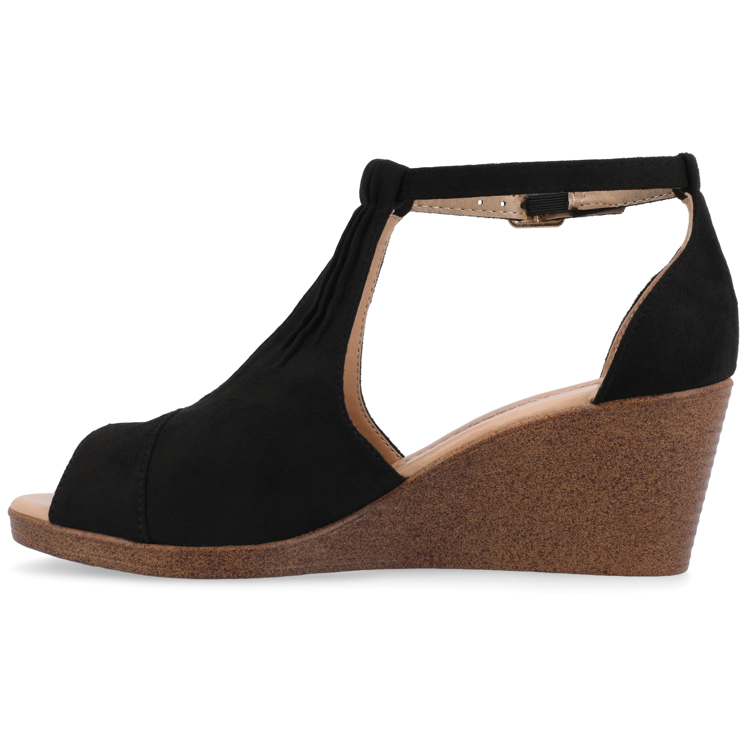 Journee Womens Kedzie Peep Toe Wedge Sandals, Widths Available