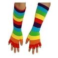 thumbnail image 1 of Gravity Threads Gants Longs 11 Pouces Chauffe-Bras Tricotés Sans Doigts, Arc-en-Ciel, 1 of 1