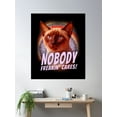 thumbnail image 2 of Grumpy Orange Cat | 'Nobody Freakin' Cares!' Quote Poster Wall Art, Modern Wall Decor, 8x12 UNFRAMED, 2 of 3