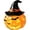 D, variant on Xingjin Resin Halloween Pumpkin Bat Table Lamp, Warm Glow LED Night Light with Witch Hat and Skeleton, Retro Spooky Desktop Decor for Home Indoor Party