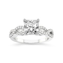 2 Carat IGI Certified Radiant Shape Lab Grown Diamond Engagement Ring | 14K White Gold | Lorene Twisted Shank Lab Diamond Ring | FG-VS1-VS2 Quality Friendly Diamonds
