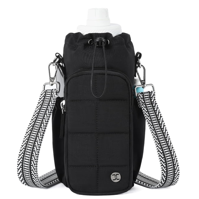 Soporte para botellas de agua Telena Crossbody 1.2L negro de nylon