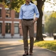 thumbnail image 5 of HBDesign Mens Tweed Dress Pants Thick Warm Wool Blend Trousers Classic Fit Business Casual Fall Winter, 5 of 7
