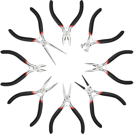 

Lei Song Maxpower 8pcs Mini Jewelry Pliers Set Diagonal Pliers Long Nose Pliers End Cutting Pliers Bent Nose Pliers Combination Pliers Flat Nose Pliers Needle Nose Pliers Round Nose Pliers (4