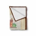 thumbnail image 2 of Saying Soft Flannel Fleece Throw Blanket, Handcraft Look House with Garden Illustration in Square Frame Print, Cozy Plush for Indoor and Outdoor Use, 60" x 80", Multicolor, by Ambesonne, 2 of 6