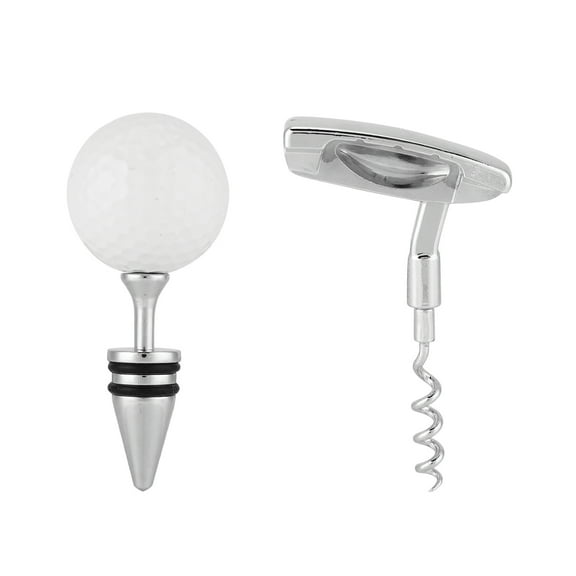 Outset Golfer’s Corkscrew Wine Opener and Bottle Stopper Set