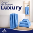 thumbnail image 6 of Dan River 8 Piece Towel Set Soft Quick Drying Cotton Bath Towel For Gym, Spa and Bathroom - Medium Blue, 6 of 11