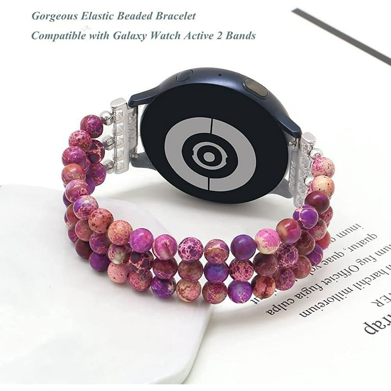 Luminous Pearl Beads Bracelet Strap Watch Band For Fitbit Versa